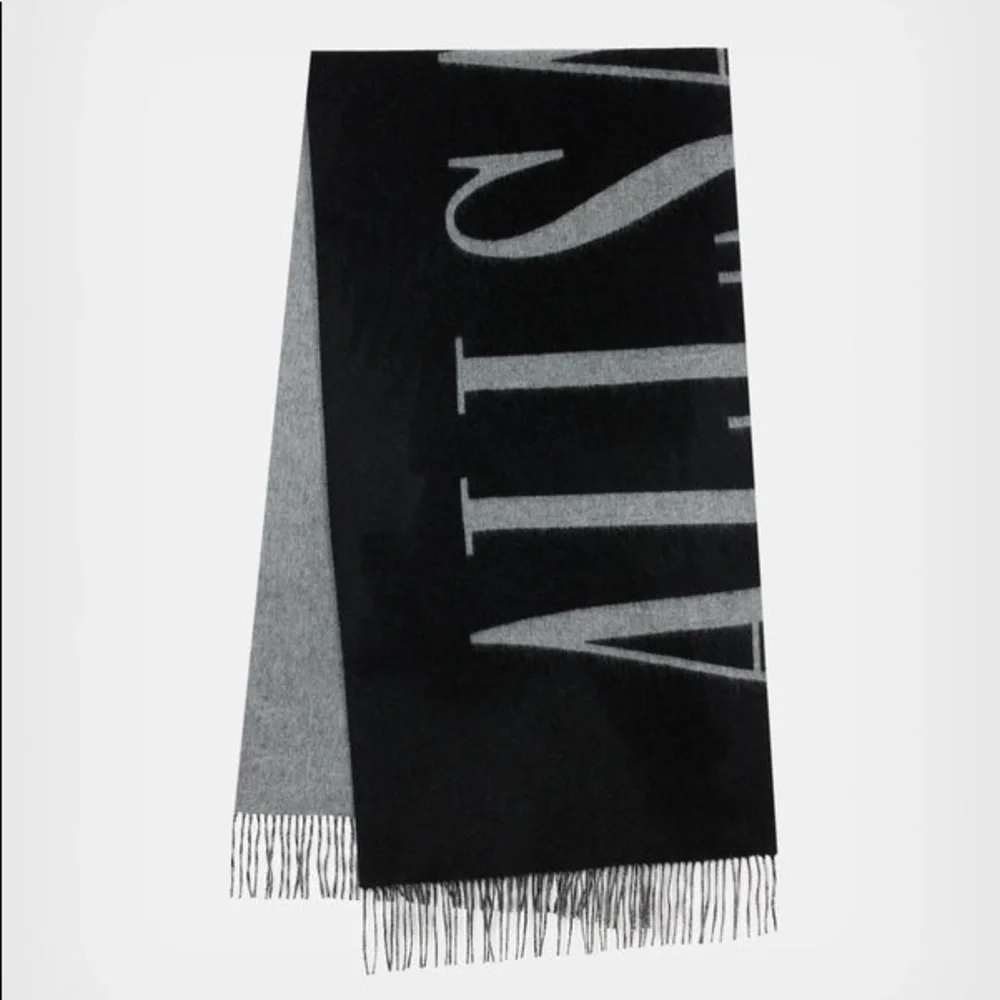 All Saints Reversible Black Max Wool Scarf - Picture 3 of 3